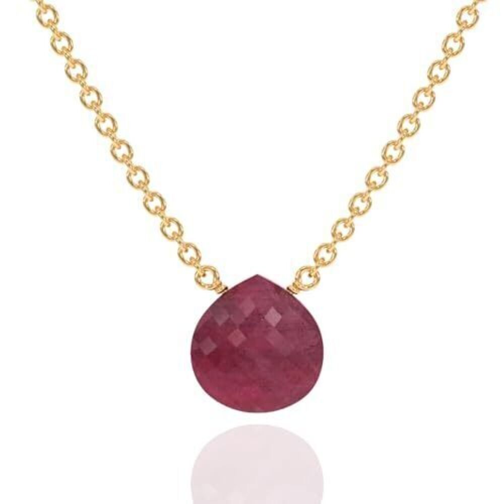 8209 Ruby Necklace , Premium Gold Heart Necklaces - Tarnish Free 18K Gold